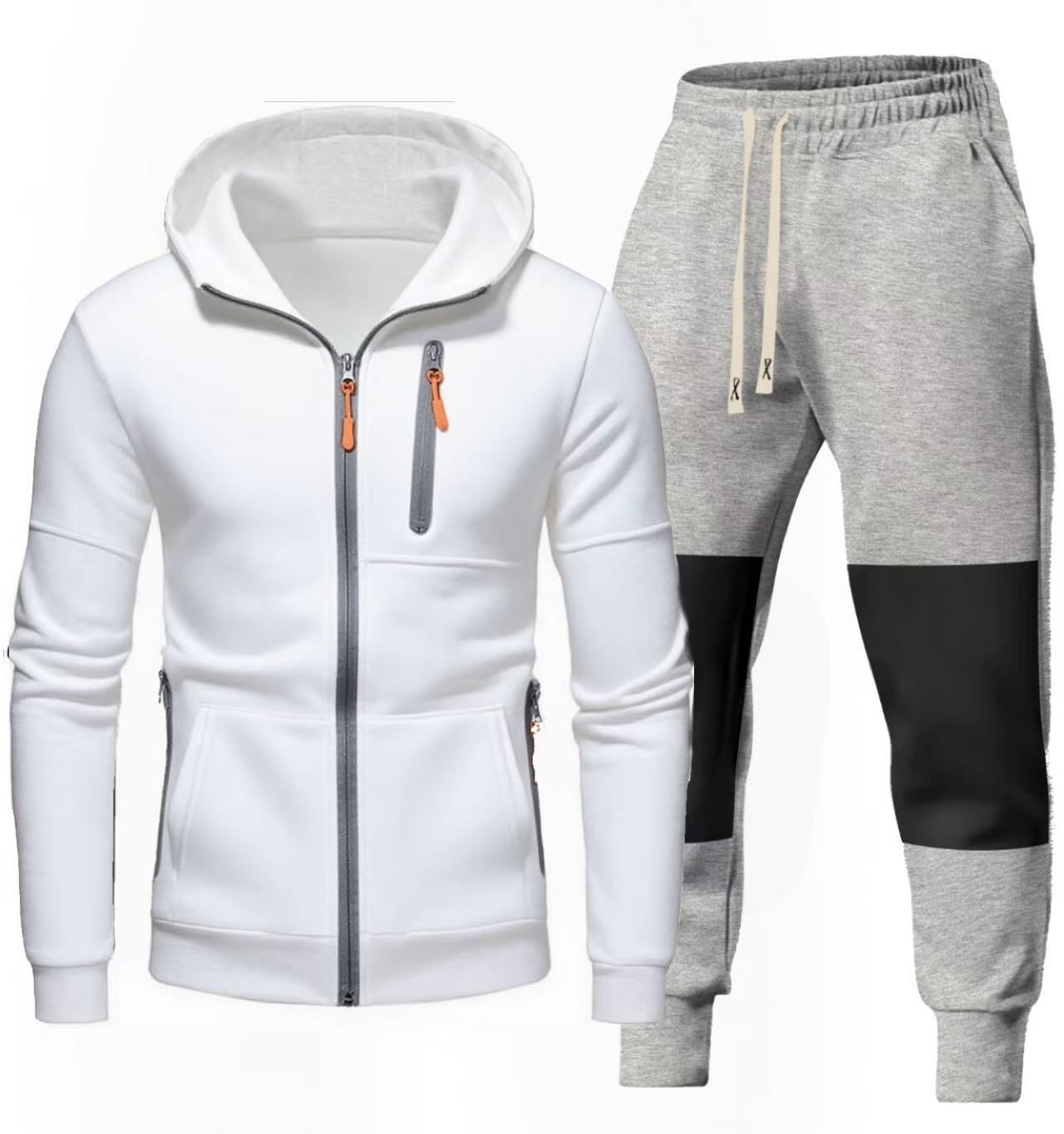 Herren Sportliches Hoodie- und Jogginghose-Set mit Funktionalen Reißverschlusstaschen Krohn-e
