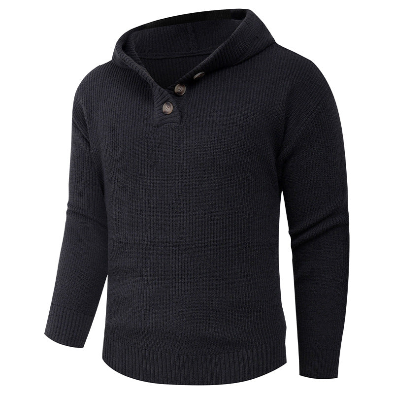 Herren Pullover mit Schalkragen und Holzknöpfen Krohn-e