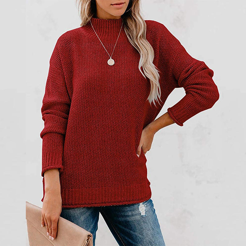Damen Grobstrickpullover mit hochgeschlossenem Kragen und lässiger Passform Krohn-e