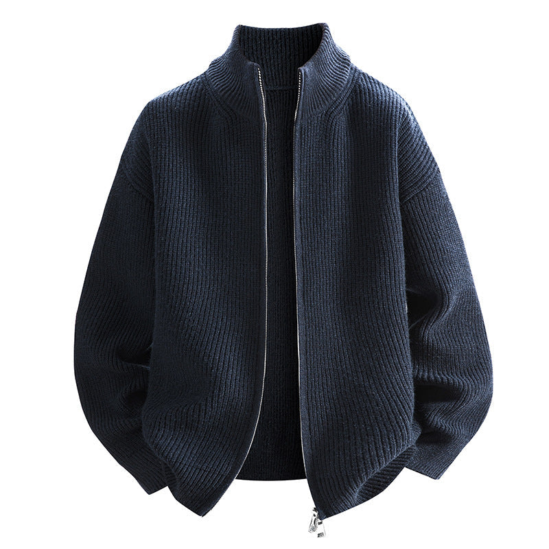 Damen modische Strickjacke mit hohem Kragen und Reißverschluss Krohn-e