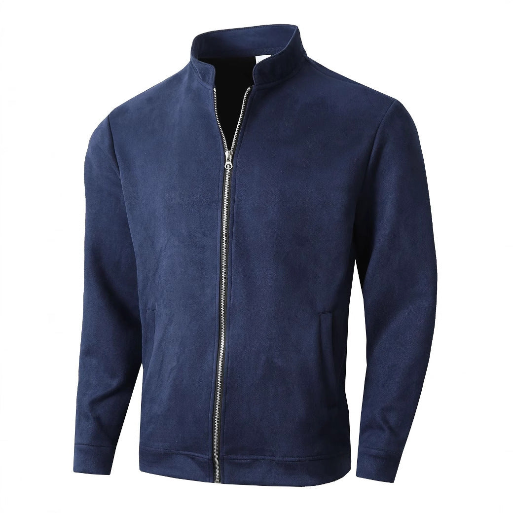 Herren Fleecejacke mit modernem Stehkragen und weichem Innenfutter Krohn-e