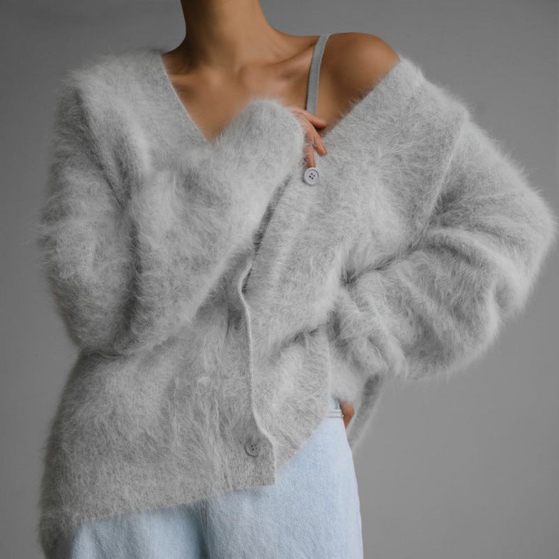 Damen Kuschelige Strickjacke aus Mohair Krohn-e