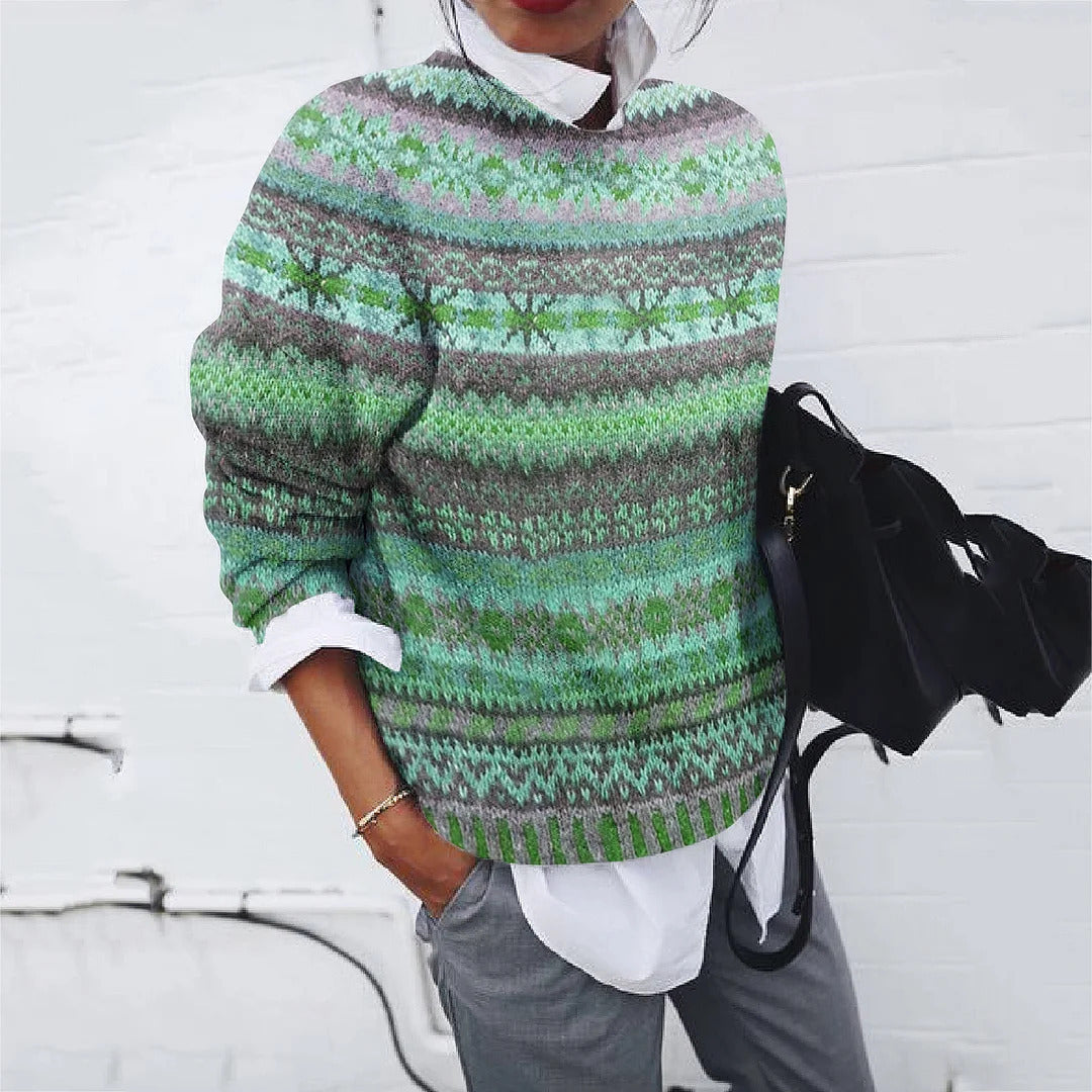 Damen Strickpullover mit kreativem Muster und lässigem Schnitt Krohn-e
