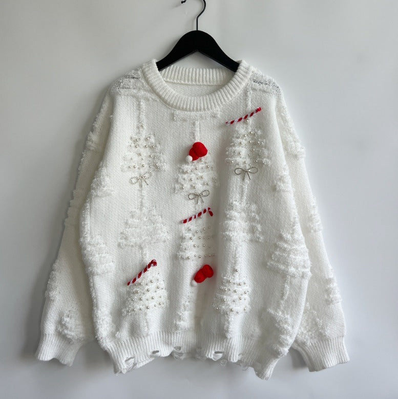 Damen Weihnachts-Pullover mit festlichem Motiv und 3D-Applikationen Krohn-e