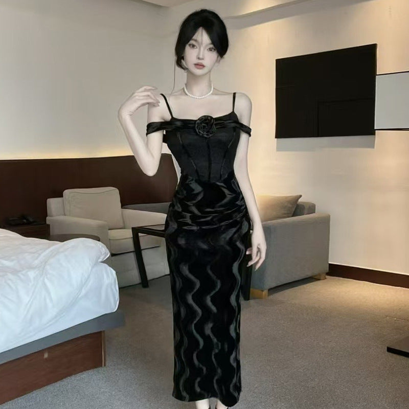 Fudus Sexy Lace-Up Bodycon Slip Dress