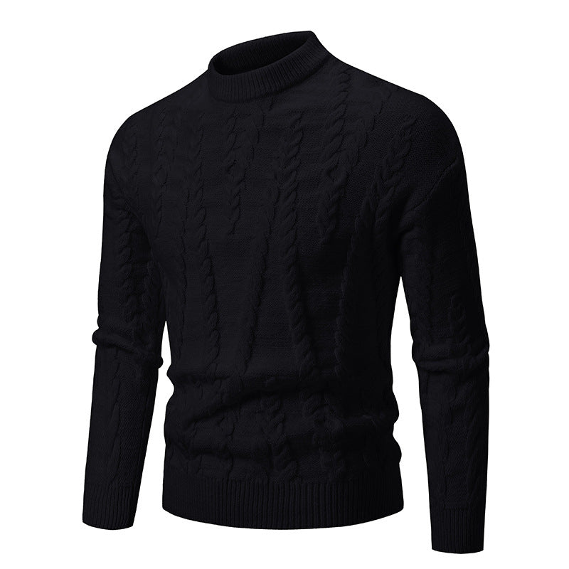 Herren Feinstrickpullover mit Kabelmuster und hohem Kragen Krohn-e
