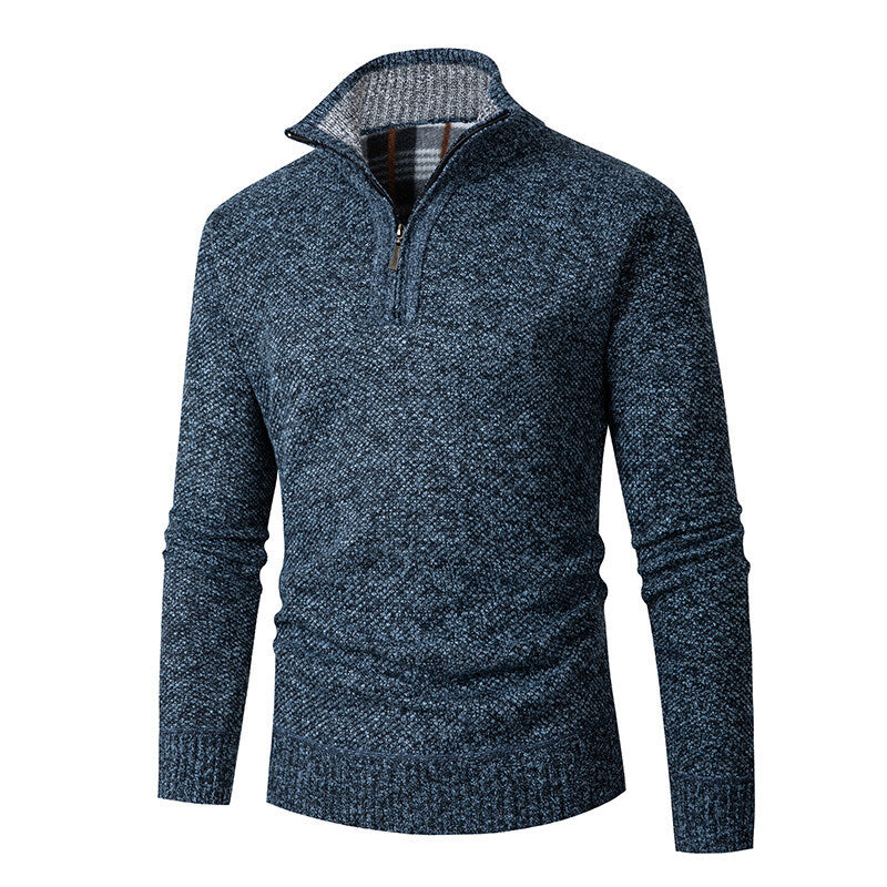 Herren Pullover mit hohem Kragen und praktischem Reißverschluss Krohn-e