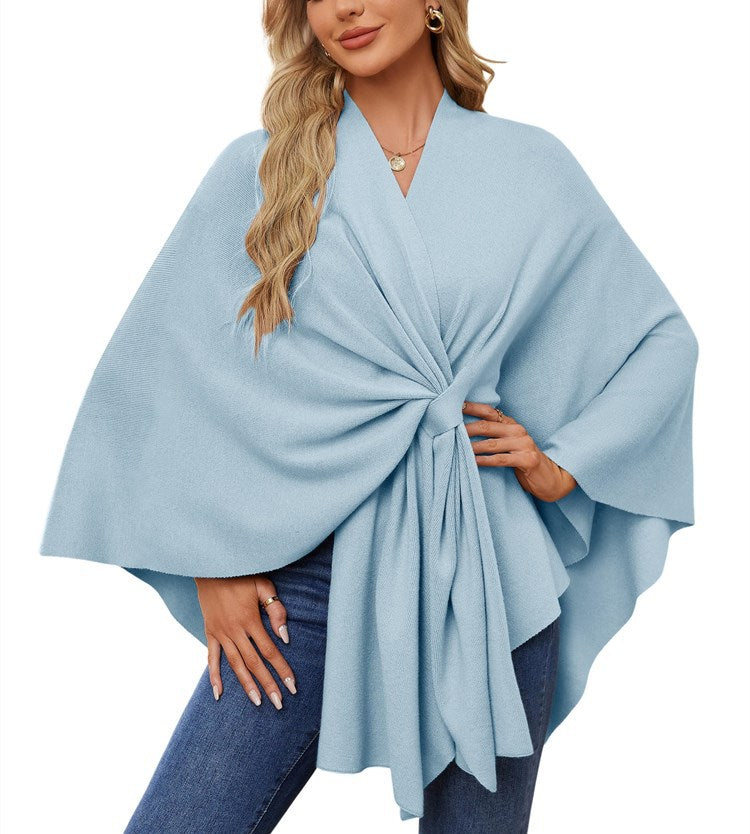 Damen Eleganter Wickelpullover mit asymmetrischem Schnitt Krohn-e