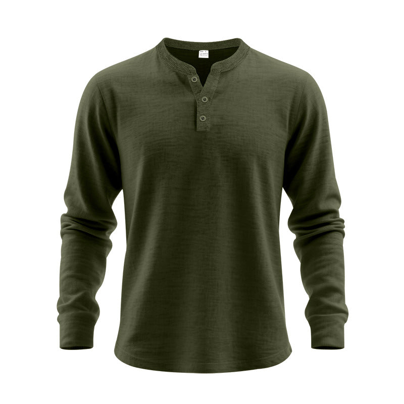 Herren Langarm-Henley-Shirt aus weichem Baumwollmix Krohn-e