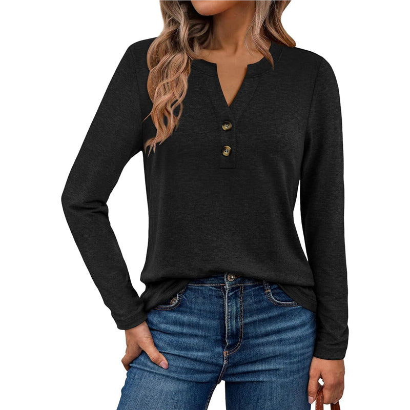 Damen Langarmshirt mit Knopfdetails Krohn-e
