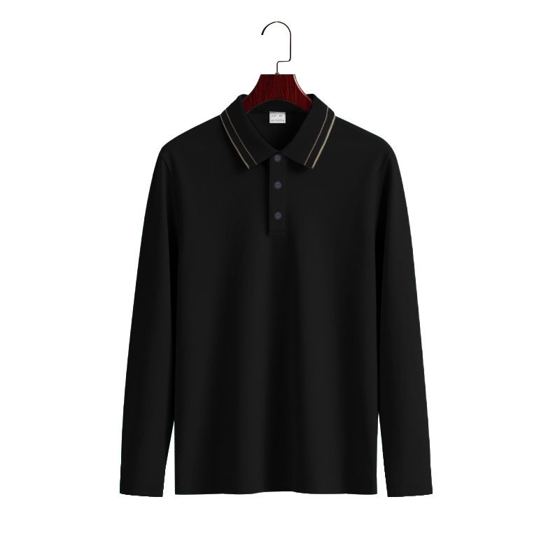 Herren Langarm-Poloshirt aus weichem Baumwollmix mit strukturiertem Kragen Krohn-e