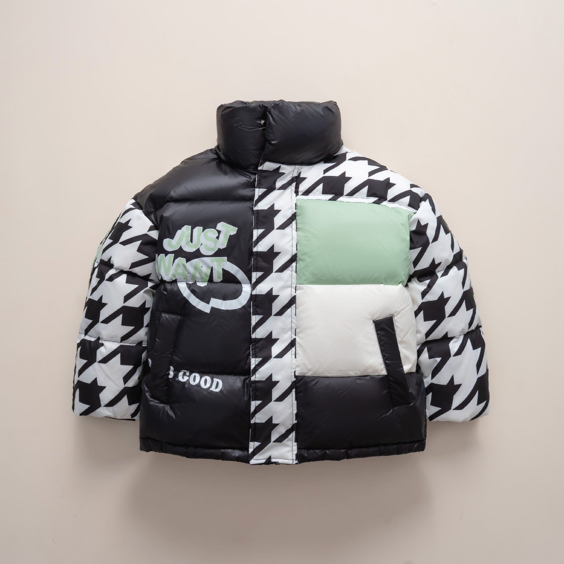 Damen Übergroße Steppjacke mit trendigem Patchwork-Design Krohn-e