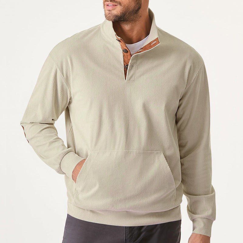 Herren hochfunktioneller Sweatpullover mit Stehkragen und praktischer Kängurutasche Krohn-e