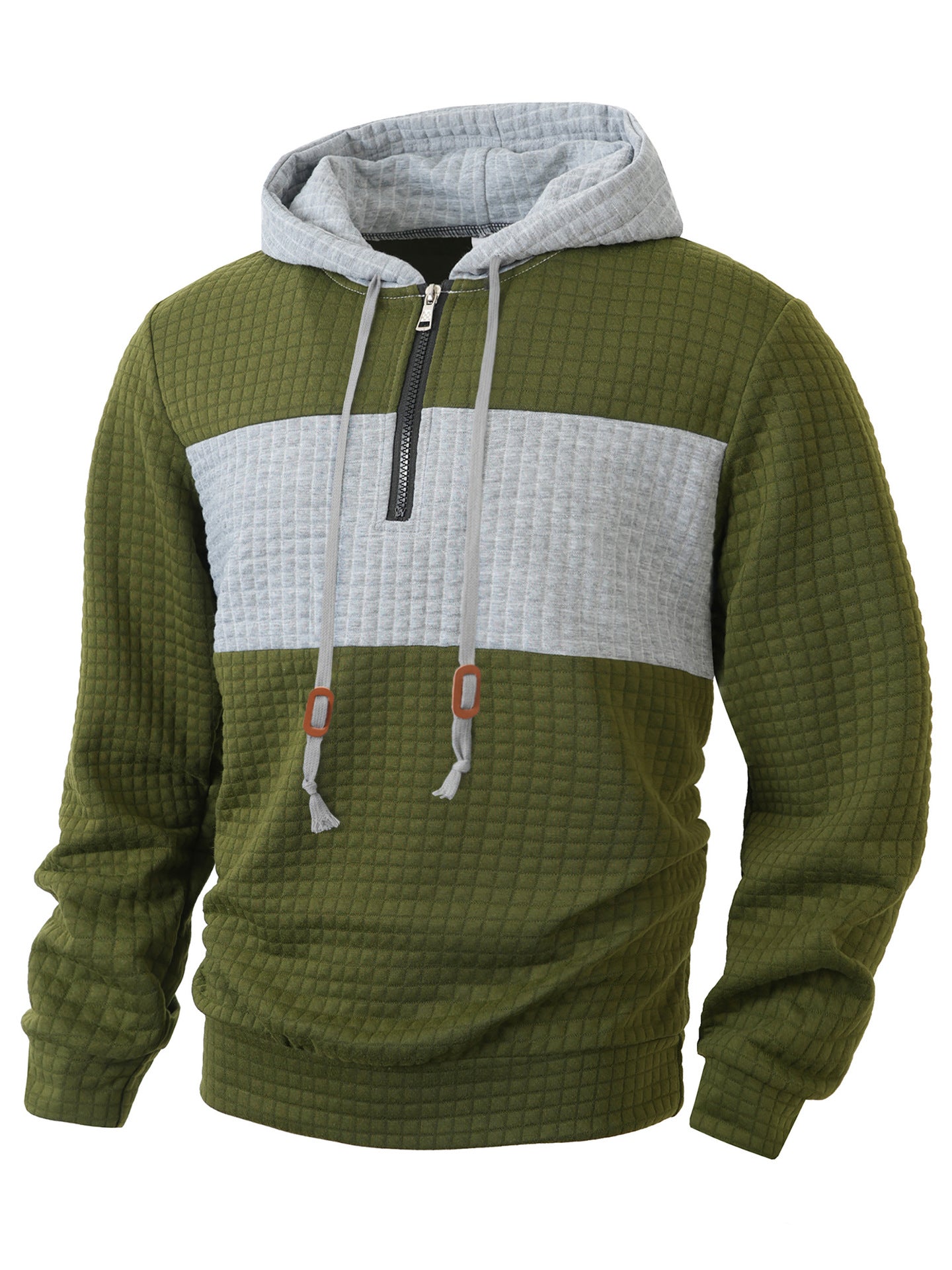 Herren Hoodie mit 1/4-Reißverschluss und strukturiertem Design Krohn-e