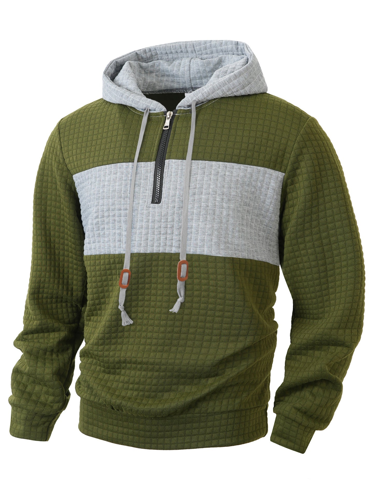 Herren Hoodie mit 1/4-Reißverschluss und strukturiertem Design Krohn-e