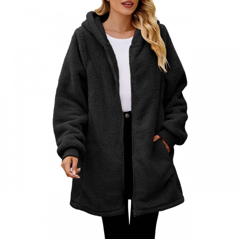 Damen Kuschelige Fleecejacke mit Kapuze Krohn-e