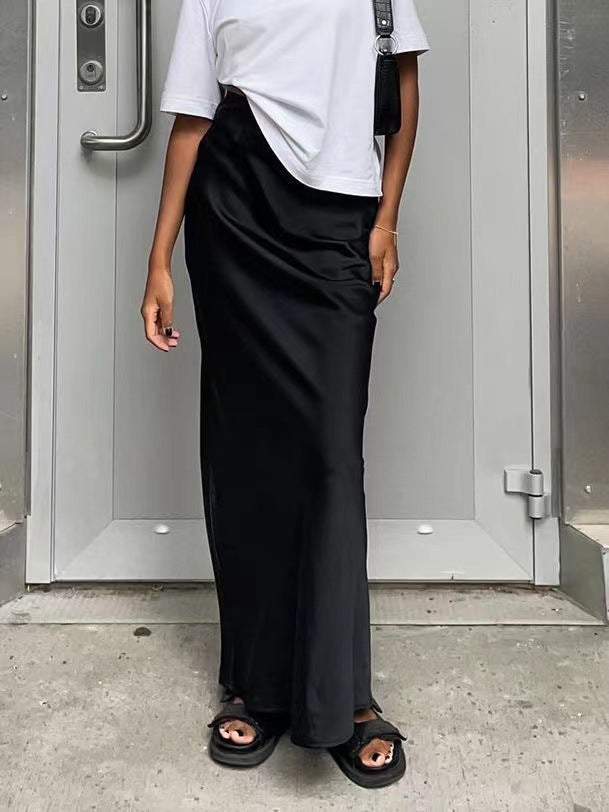 Damen elegantes Maxikleid mit asymmetrischem Schnitt und dekorativem Überwurf Krohn-e