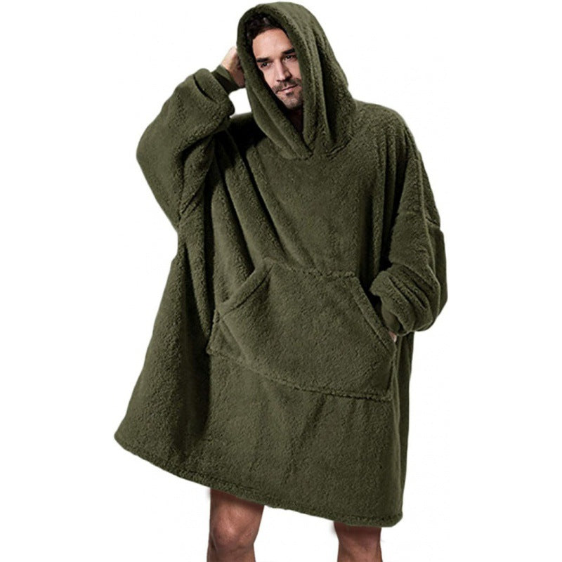 Damen oversize Fleece-Hoodie mit Kängurutasche und Kapuze Krohn-e
