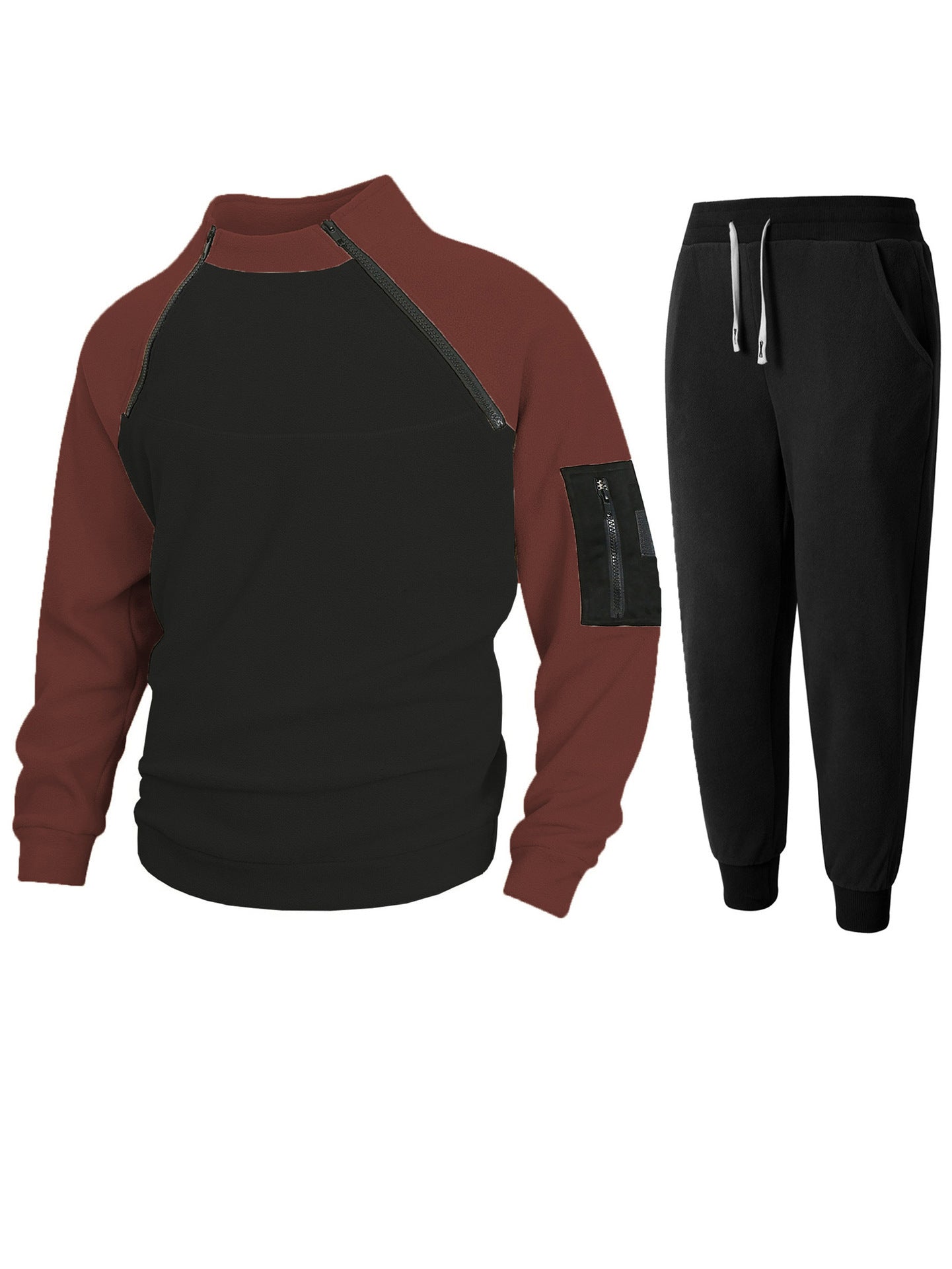 Herren Sportliches Oberteil mit funktionalem Reißverschluss und komfortabler Jogginghose Krohn-e