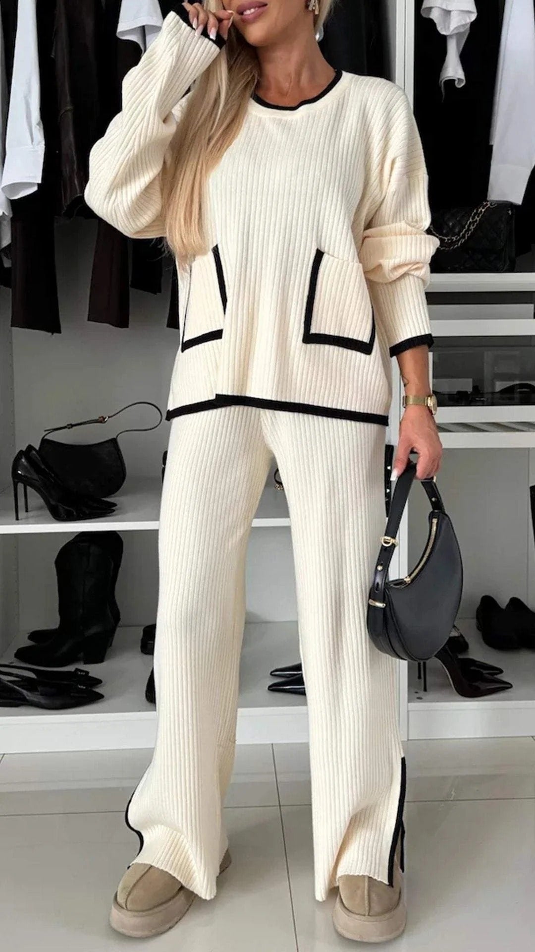 Damen Luftiges Lounge-Set mit modernen Details Krohn-e