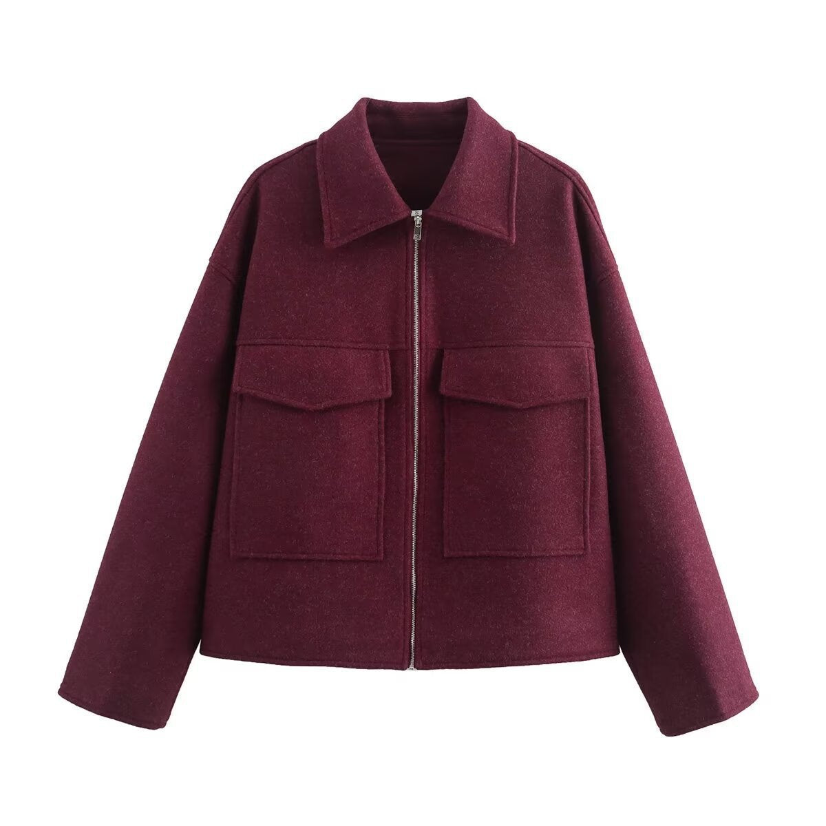 Damen lässige Jacke mit aufgesetzten Taschen und Reißverschluss Krohn-e