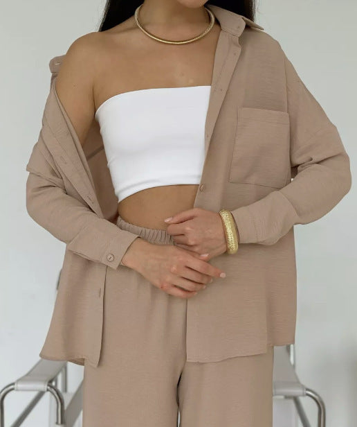 Damen lässige Bluse im Oversized-Stil mit Taschen Krohn-e