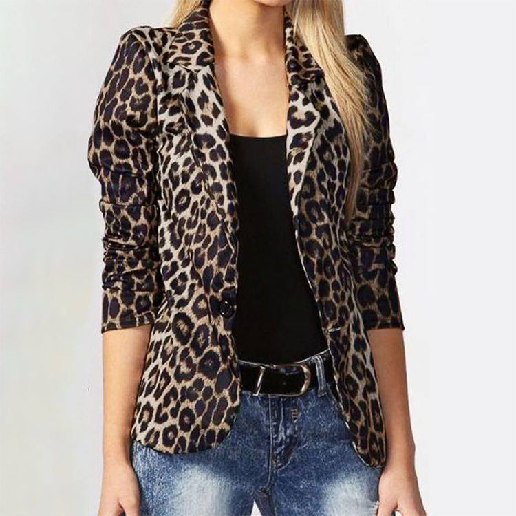 Damen Modischer Blazer mit Animal-Print Krohn-e