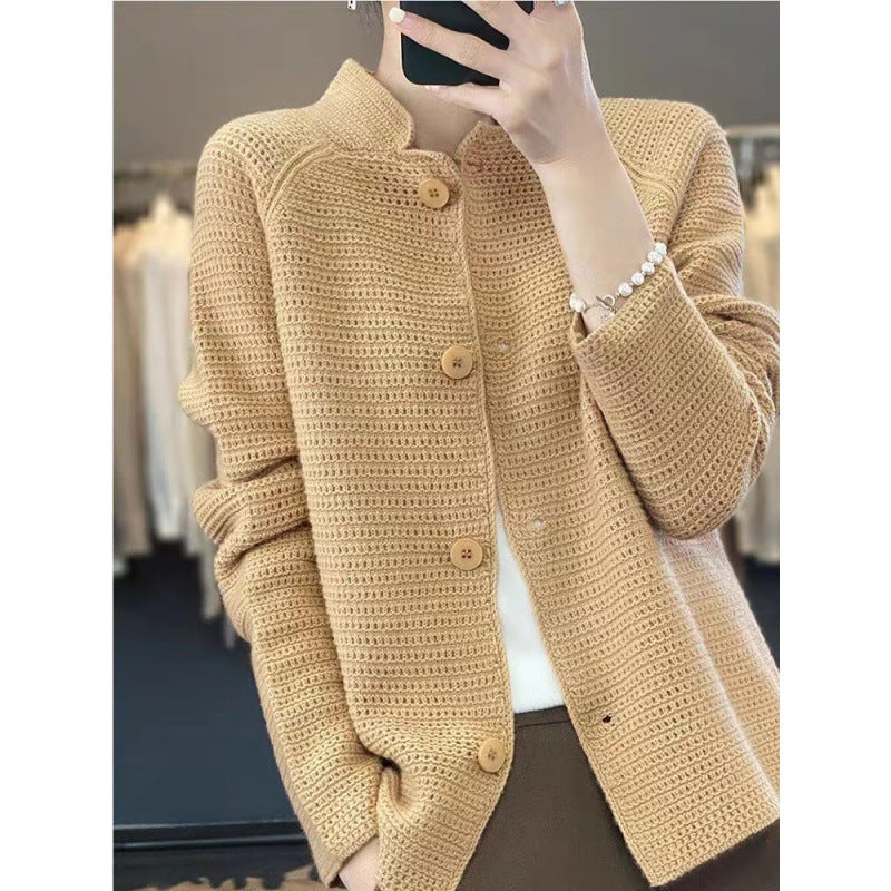 Damen Strickjacke mit besonderen Knopfdetails und strukturierter Maschenoptik Krohn-e