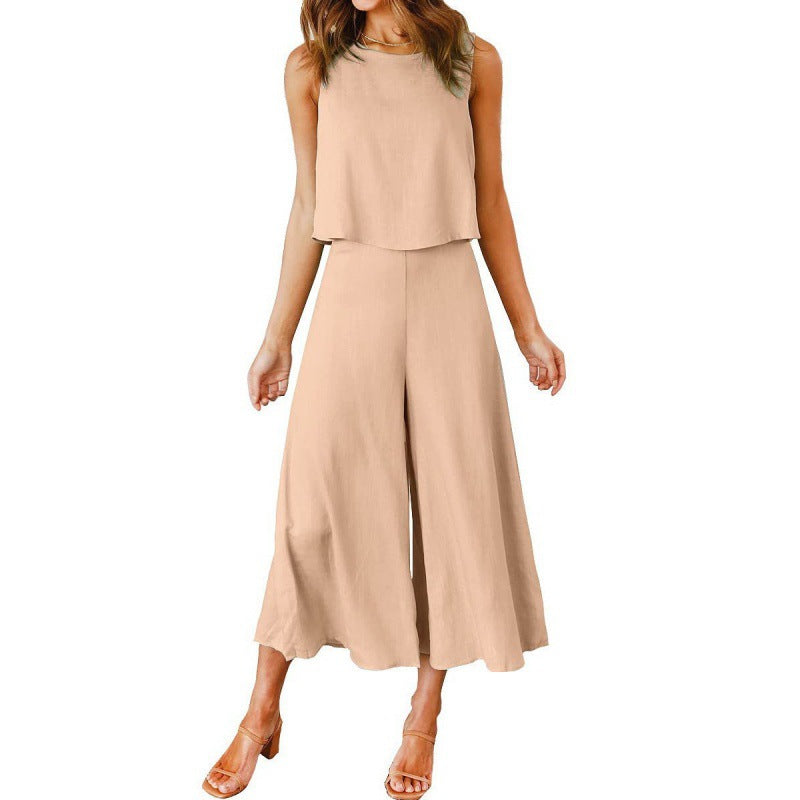 Damen Jumpsuit mit fließendem Schnitt und weitem Bein Krohn-e