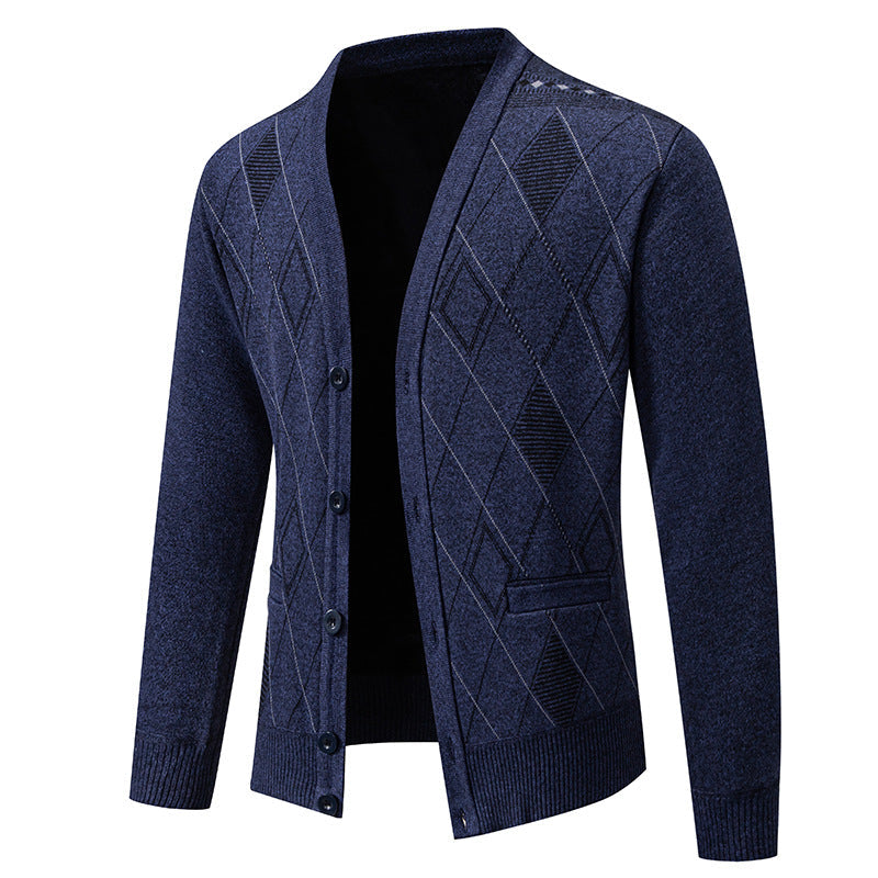 Herren Strickjacke mit eleganter Rautenstruktur Krohn-e