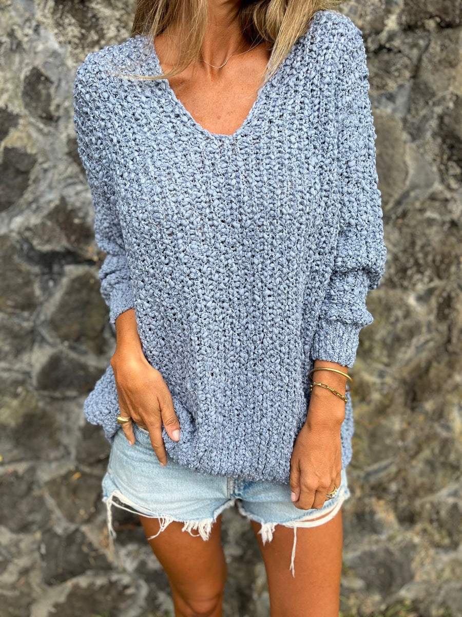 Damen Strickpullover mit V-Ausschnitt und lässigem Schnitt Krohn-e