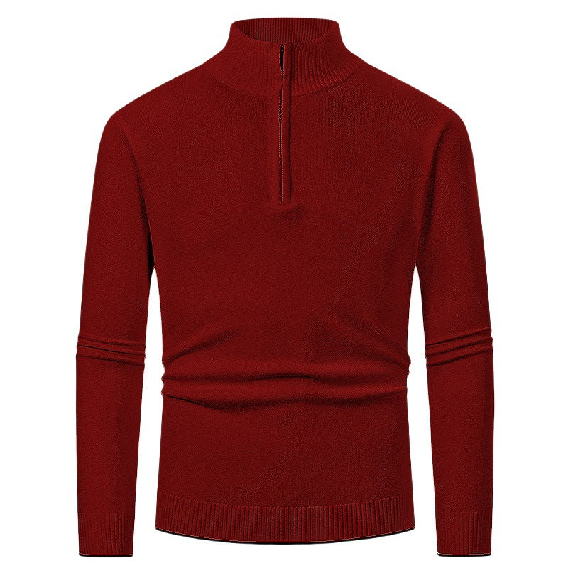 Herren Pullover mit halbem Reißverschluss und modernem Stehkragen Krohn-e