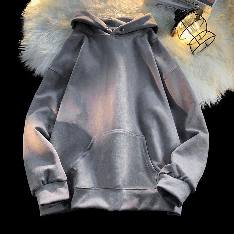 Damen gemütlicher Kapuzenpullover im modernen Velourslook Krohn-e