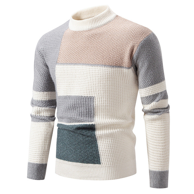 Herren modischer Pullover mit strukturiertem Farbblockdesign Krohn-e