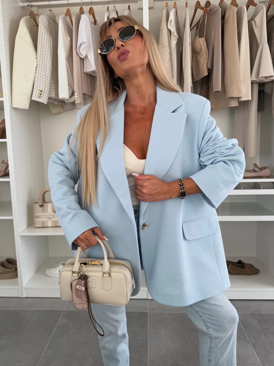 Damen lässiger Oversized Blazer Krohn-e