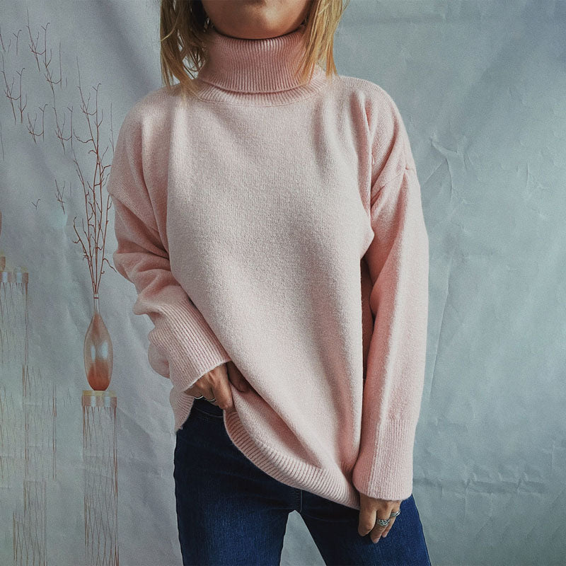 Krohn-e | Einfarbiger Warmer Strickpullover Für Alltag