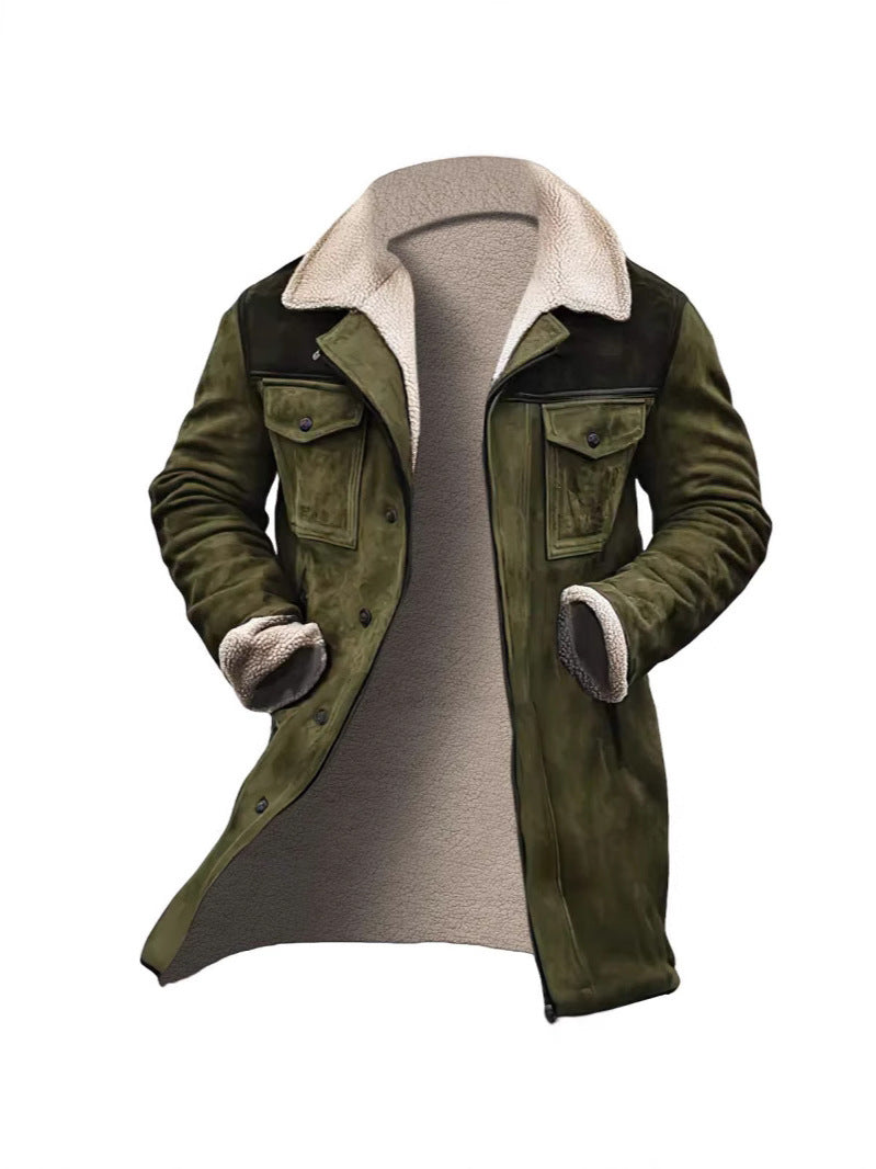 Herren verspielt schicke Wildlederjacke mit warmem Fleecefutter Krohn-e