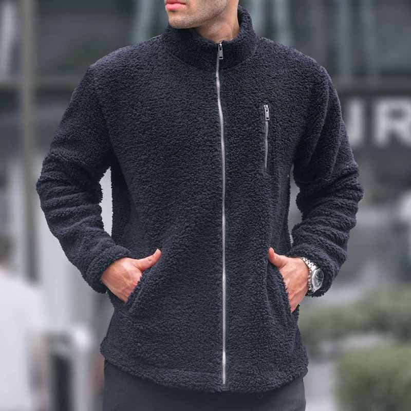 Herren kuschelige Fleecejacke mit praktischem Reißverschluss Krohn-e