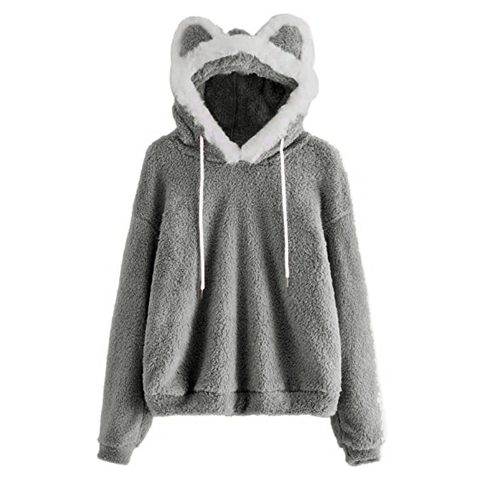 Damen Gemütlicher Kapuzenpullover mit süßem Ohren-Design und kuscheligem Fleece Krohn-e