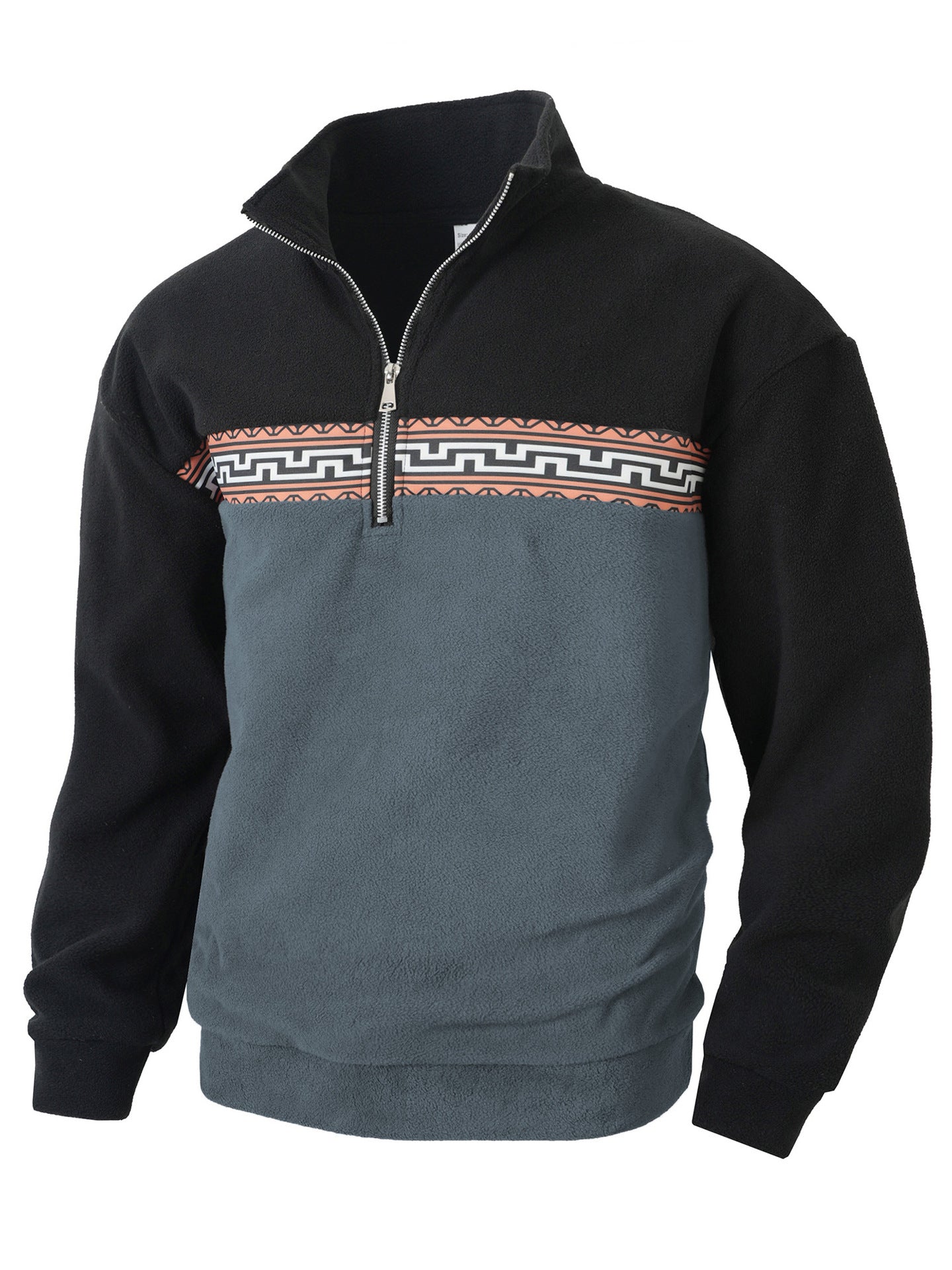 Herren Fleece Pullover mit modischem Stehkragen Krohn-e