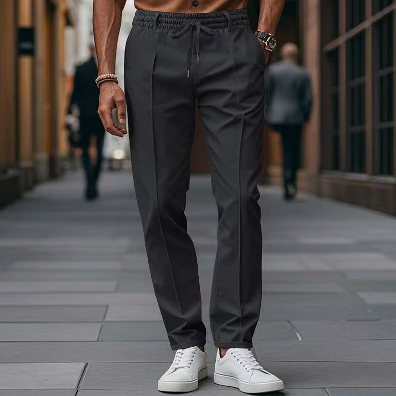 Herren elegante Freizeit-Hose mit elastischem Bund und seitlichen Eingrifftaschen Krohn-e