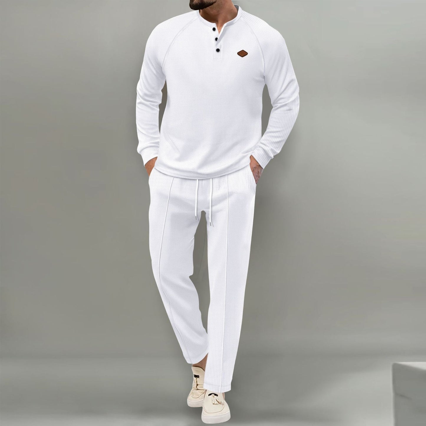Herren hochwertiger Freizeitanzug mit Knopfleiste und eleganten Taschen Krohn-e