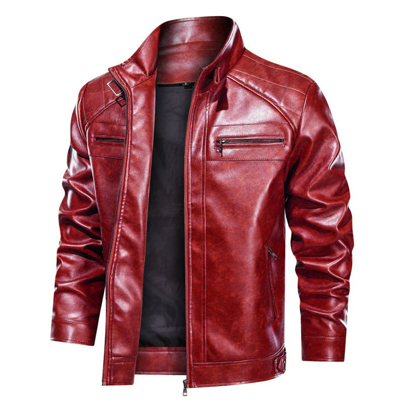 Herren modische Motorradjacke mit praktischen Taschen Krohn-e