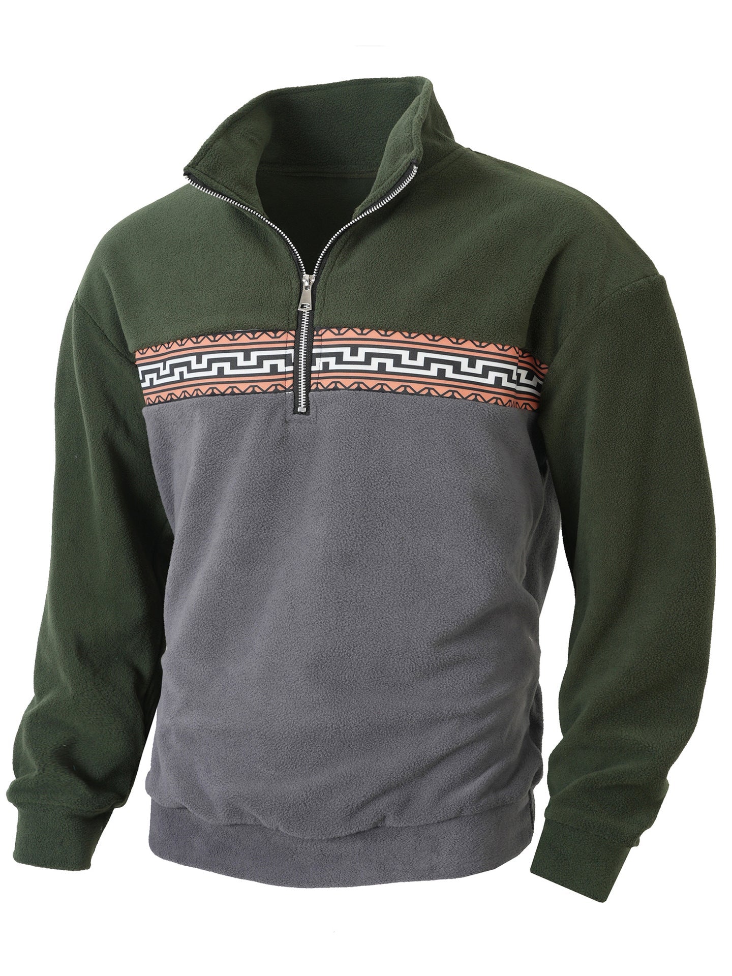Herren Fleece Pullover mit modischem Stehkragen Krohn-e