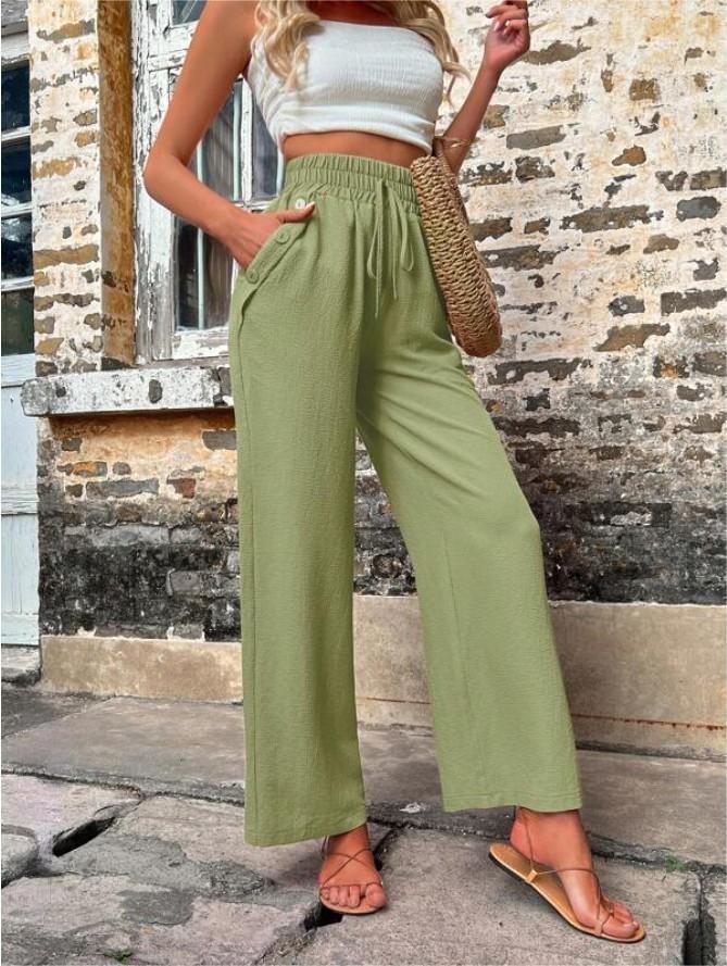 Damen Elegante Freizeit-Hosen mit elastischem Bund und seitlichen Taschen Krohn-e
