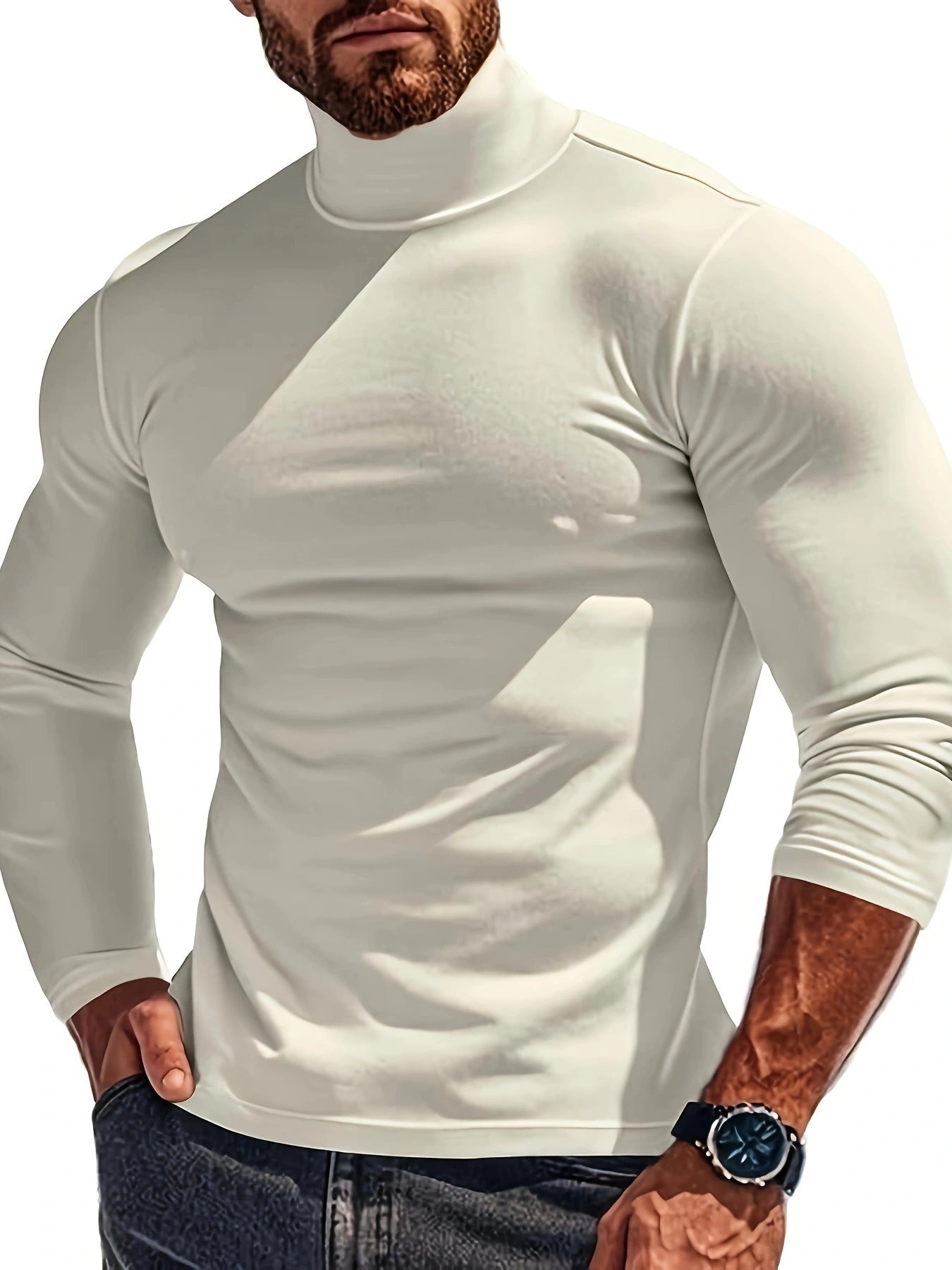 Herren Langärmliges Turtleneck Shirt mit atmungsaktivem Material Krohn-e
