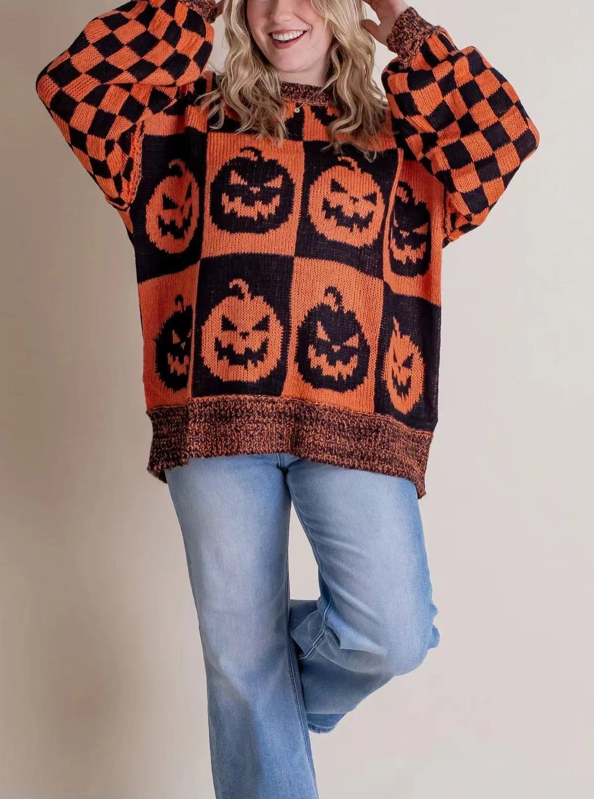 Damen Großer, gemütlicher Strickpullover mit Geisterdesign Krohn-e