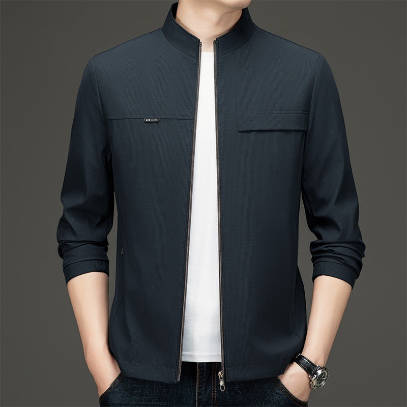 Herren elegante und sportliche Übergangsjacke mit Stehkragen Krohn-e