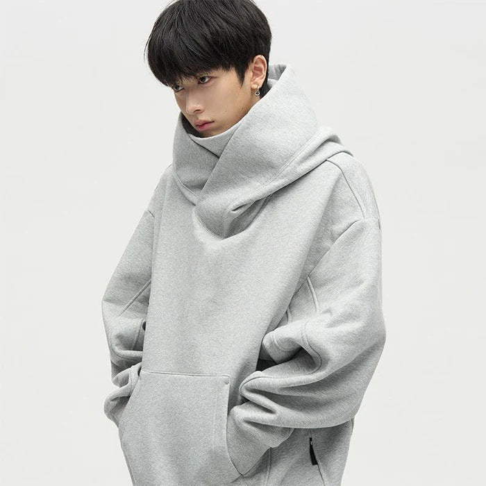 Damen Lässige Oversized Kapuzenpullover mit hochgezogenem Kragen Krohn-e