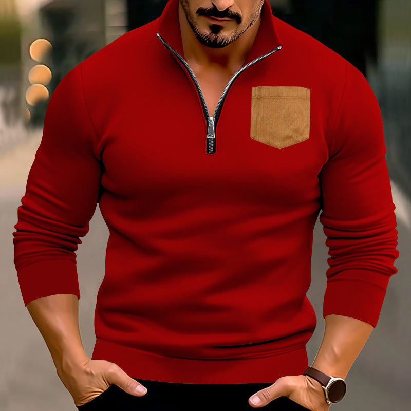 Herren sportlicher Pullover mit kontrastierenden Taschen Krohn-e